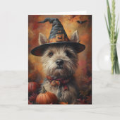 Border Terrier Halloween Feestdagen Kaart (Voorkant)