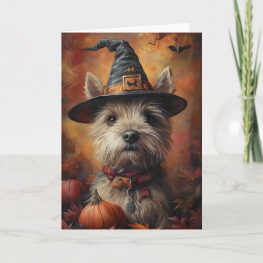 Border Terrier Halloween Feestdagen Kaart (Voorkant)