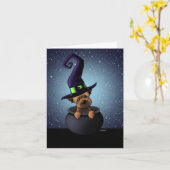 Border Terrier Halloween Kaart (Gele Bloem)