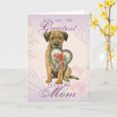 Border Terrier Heart Mam Kaart (Gele Bloem)