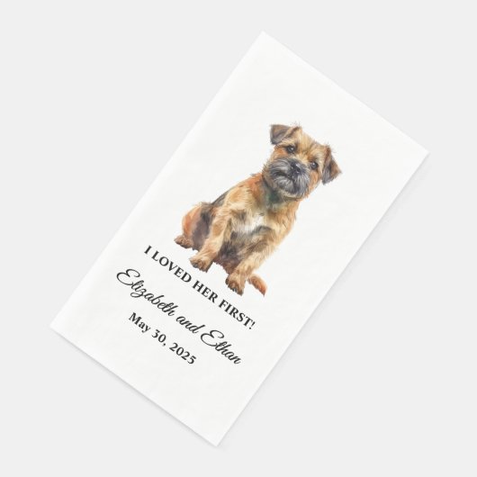 Border Terrier Hond bruiloft Servet (Hoek)