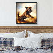 Border Terrier-hond Canvas Afdruk (Insitu (Slaapkamer))