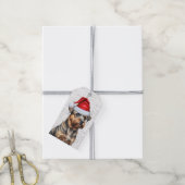 Border Terrier Hond Kerstvakantie Cadeaulabel (Met Touw)