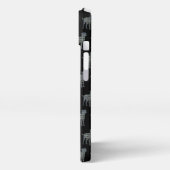 Border Terriër Hond Leuk Silhouet Grid Zwart iPhone Hoesje (Linkerkant)