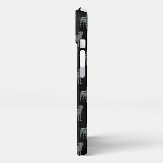 Border Terriër Hond Leuk Silhouet Grid Zwart iPhone Hoesje (Linkerkant)