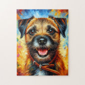 Border Terrier Hond Portret Acryl Art Print Hond Legpuzzel (Verticaal)