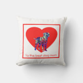 Border Terrier-hond Rode Hart Moederdag Kussen (Voorkant)