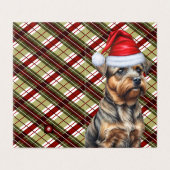 Border Terrier Hond Rood Groen Vakantie Plaid Kaart (Buitenkant ongevouwen)