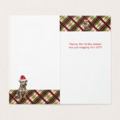 Border Terrier Hond Rood Groen Vakantie Plaid Kaart (Binnenkant ongevouwen)