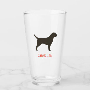 Border Terrier hond silhouet gepersonaliseerd Glas
