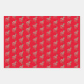 Border Terriër Hond Silhouet Rood Merry Woofmas Inpakpapier Vel (Voorkant 3)