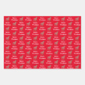 Border Terriër Hond Silhouet Rood Merry Woofmas Inpakpapier Vel (Voorkant)