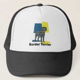 Border Terrier-hond Silhouette Driekleurig Raster Trucker Pet