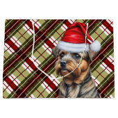 Border Terrier Hondenliefhebber rode en groene vak Groot Cadeauzakje (Voorkant)