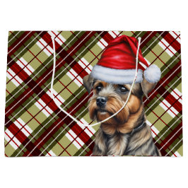 Border Terrier Hondenliefhebber rode en groene vak Groot Cadeauzakje
