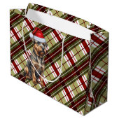 Border Terrier Hondenliefhebber rode en groene vak Groot Cadeauzakje (Achterkant Gekanteld)