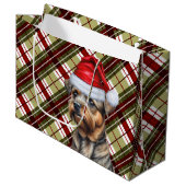 Border Terrier Hondenliefhebber rode en groene vak Groot Cadeauzakje (Voorkant Gekanteld)
