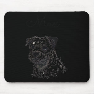 Border Terrier hondenportret - gepersonaliseerde h Muismat