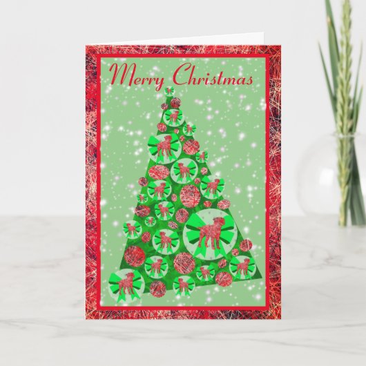 Border Terrier hondenras silhouet Prettig kerstfee Kaart (Voorkant)