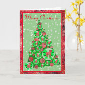 Border Terrier Hondenras Silhoutte Merry Kerstry Kaart (Gele Bloem)