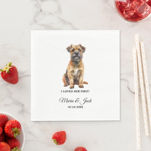 Border Terrier Huisdier Cocktail Bruiloft Servet (Insitu)