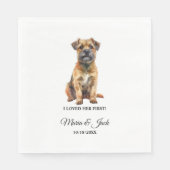 Border Terrier Huisdier Cocktail Bruiloft Servet (Voorkant)