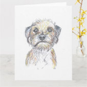 Border Terrier Kaart (Gele Bloem)