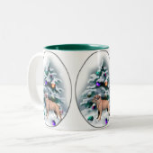 Border Terrier kerstcadeaus Tweekleurige Koffiemok (Voorkant links)