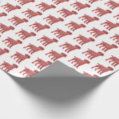 Border Terrier Kerstmis Hond Silhouet Wit Cadeaupapier (Hoek)