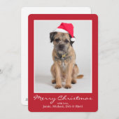 Border Terrier met een Santa Hat Feestdagenkaart (Voorkant / Achterkant)