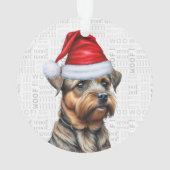 Border Terrier met naam Foto Vakantie Kerstmis Ornament (achterkant)