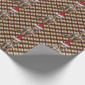 Border Terrier met rode en groene kerst Cadeaupapier (Hoek)