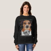 Border Terrier Mugshot Schuldig Hond Trui (Voorkant volledig)