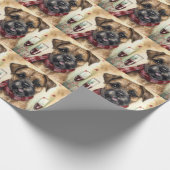 Border Terrier Nieuwjaar Cadeaupapier (Hoek)