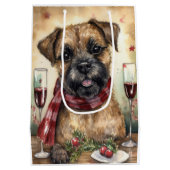 Border Terrier Nieuwjaar Medium Cadeauzakje (Achterkant)
