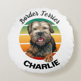 Border Terrier op maat ronde kussen
