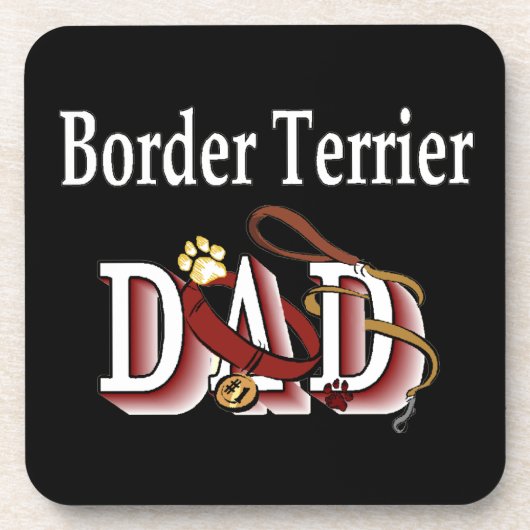 Border Terrier Pa Bier Onderzetter (Voorkant)