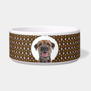 Border Terrier personaliseert foto en naam Dog Bow Voerbakje