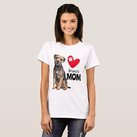 Border Terrier Personized Mam T-shirt (Voorkant volledig)