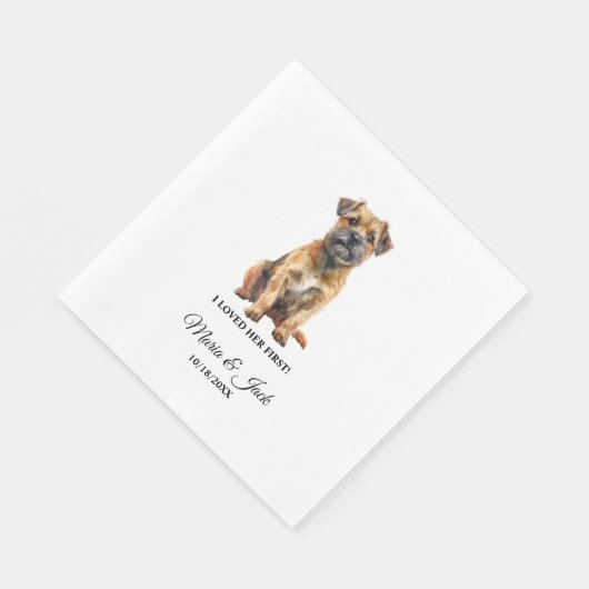 Border Terrier Pet Cocktail Bruiloft Servet (Hoek)