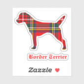 Border terrier plaid ras silhouet sticker (Vel)