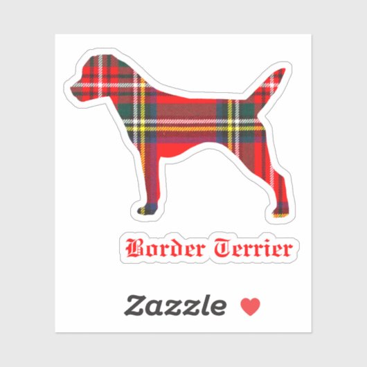 Border terrier plaid ras silhouet sticker (Vel)