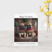 Border Terrier Puppies in Kersttruien Kaart (Gele Bloem)