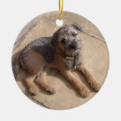 Border Terrier Puppy Keramisch Ornament (Voorkant)