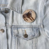 Border Terrier Puppy Ronde Button 5,7 Cm (In situ)