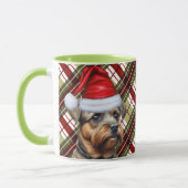 Border Terrier Red Green Holiday Plaid Kerstmis Mok (Links)