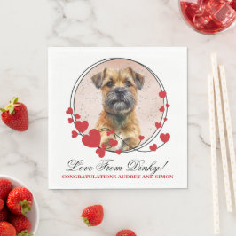Border Terrier Rode Hart Frame Hond Foto Servet