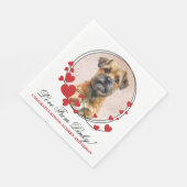 Border Terrier Rode Hart Frame Hond Foto Servet (Hoek)