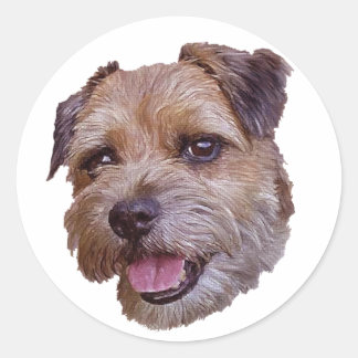 Border Terrier Ronde Sticker