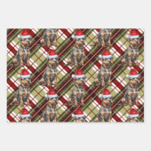 Border Terrier rood groen geplakt Kerstmis Inpakpapier Vel (Voorkant 2)